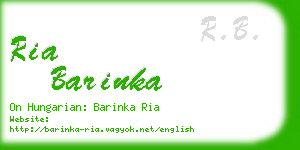 ria barinka business card